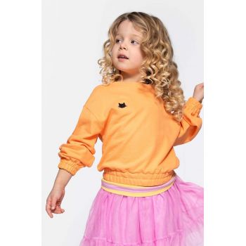Coccodrillo hanorac de bumbac pentru copii culoarea portocaliu, cu imprimeu