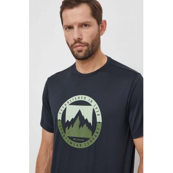 Columbia tricou Ice Lake bărbați, culoarea negru, cu imprimeu 2071731 ieftin