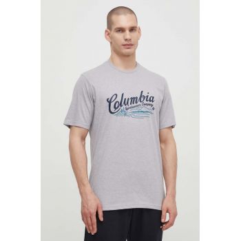 Columbia tricou din bumbac Rockaway River culoarea gri, cu imprimeu 2022181 de firma original