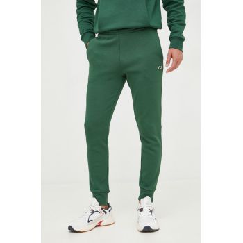 Lacoste pantaloni de trening bărbați, culoarea verde, uni XH9624-132 de firma originali