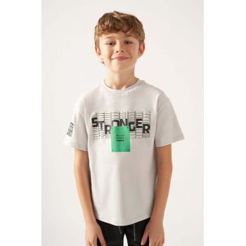 Mayoral tricou de bumbac pentru copii culoarea gri, cu imprimeu