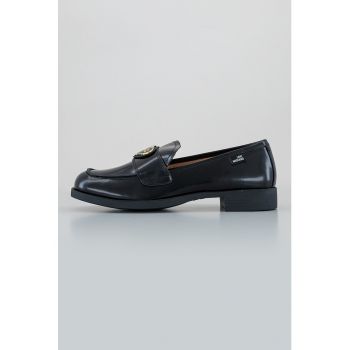 Pantofi loafer de piele cu varf patrat