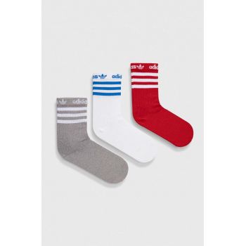 adidas Originals șosete 3-pack culoarea gri IU2680