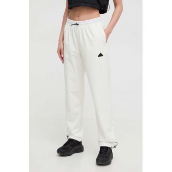 adidas pantaloni de trening culoarea bej IS3027