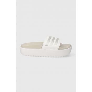 adidas papuci Adilette Platform femei, culoarea alb, cu platformă IE9703