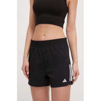 adidas Performance pantaloni scurți de alergare Own the Run culoarea negru, cu imprimeu, high waist IX6371 la reducere