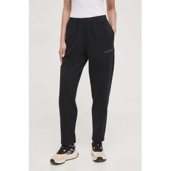 adidas TERREX pantaloni TERREX femei, culoarea negru, uni IN4604 de firma original