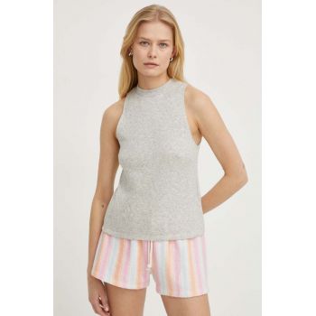 American Vintage top din bumbac culoarea gri ieftin