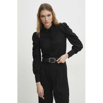 Answear Lab camasa femei, culoarea negru, cu guler clasic, regular ieftina