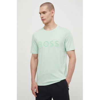 BOSS Green tricou din bumbac bărbați, culoarea verde, cu imprimeu 50512866