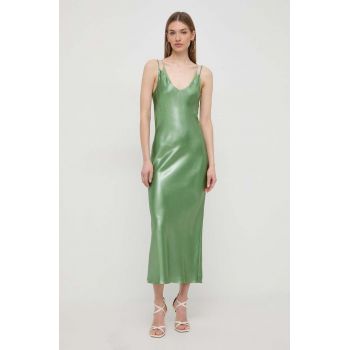 BOSS rochie culoarea verde, maxi, drept 50511832