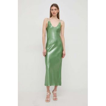 BOSS rochie culoarea verde, maxi, drept