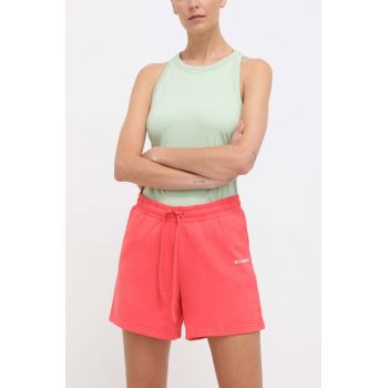 Columbia pantaloni scurți Trek femei, culoarea roșu, cu imprimeu, high waist 2032941 ieftini