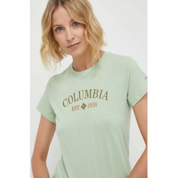 Columbia tricou Trek femei, culoarea verde 1992134
