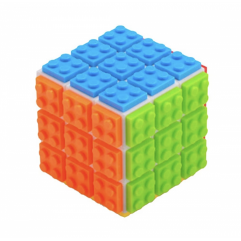 Cub Rubik 3x3x3 cu piese de construit DIY, multicolor