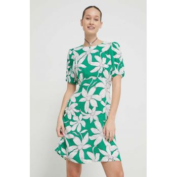 Desigual rochie culoarea verde, mini, evazati ieftina