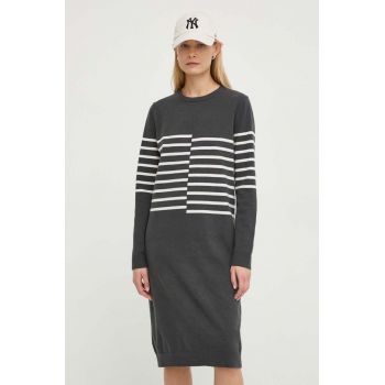 G-Star Raw rochie din amestec de lana culoarea gri, mini, drept