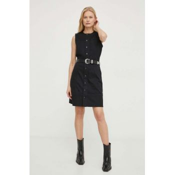 G-Star Raw rochie jeans culoarea negru, mini, evazati