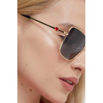 Love Moschino ochelari de soare femei, culoarea auriu