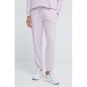 Puma pantaloni de trening culoarea violet, cu imprimeu 848007