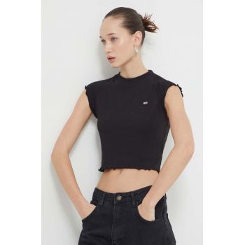 Tommy Jeans top femei, culoarea negru DW0DW17884