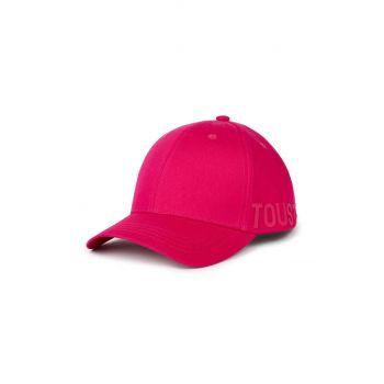 Tous șapcă de baseball din bumbac culoarea roz, neted