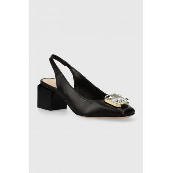 AGL pantofi de piele Angie Sb Crystal culoarea negru, cu toc drept, cu toc deschis, D169003PCSOFTY0000 de firma originali