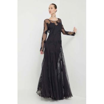 Blugirl Blumarine rochie culoarea negru, maxi, evazati