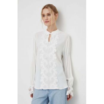 Bruuns Bazaar bluza femei, culoarea alb, neted
