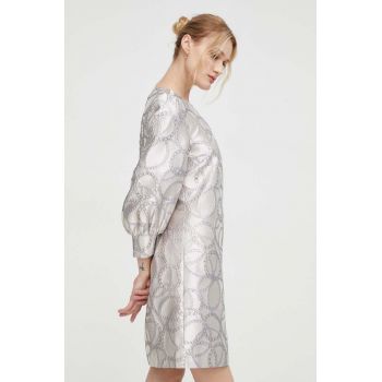 Bruuns Bazaar rochie culoarea argintiu, mini, drept de firma originala