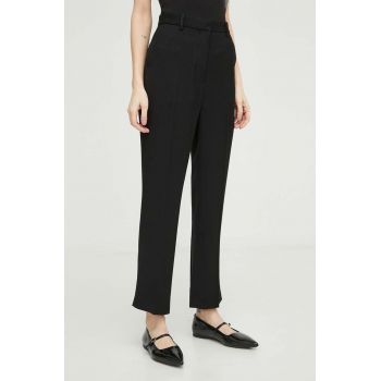 Day Birger et Mikkelsen pantaloni femei, culoarea negru, drept, high waist