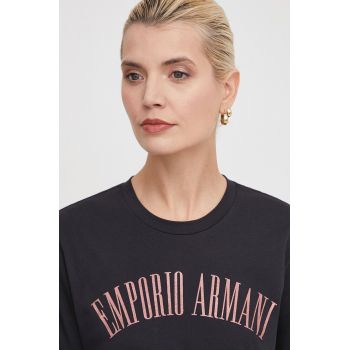 Emporio Armani tricou din bumbac femei, culoarea negru