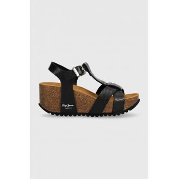 Pepe Jeans sandale PLS80007 culoarea negru, COURTNEY FREE de firma originale