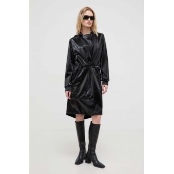 Rains geaca 18550 Jackets femei, culoarea negru, de tranzitie la reducere