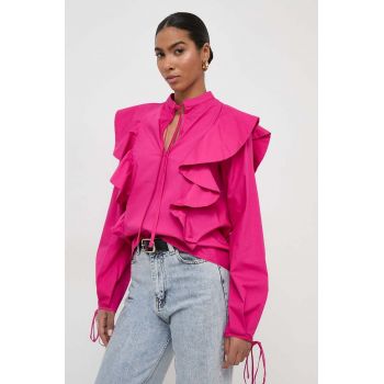 Silvian Heach bluza din bumbac femei, culoarea roz, neted