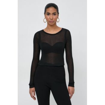 Victoria Beckham longsleeve femei, culoarea negru