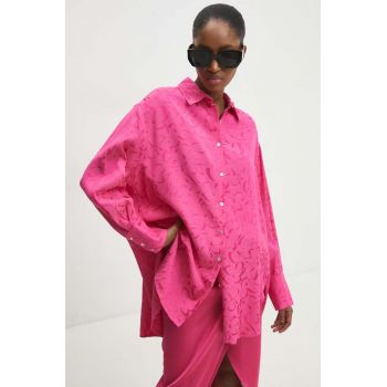 Answear Lab camasa femei, culoarea roz, cu guler clasic, relaxed ieftina