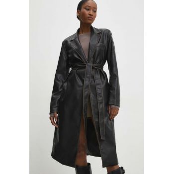 Answear Lab palton femei, culoarea negru, de tranzitie de firma original