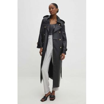Answear Lab palton femei, culoarea negru, de tranzitie de firma original