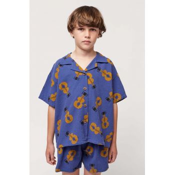 Bobo Choses camasa de bumbac pentru copii culoarea albastru marin