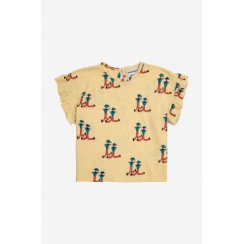 Bobo Choses tricou de bumbac pentru copii culoarea galben