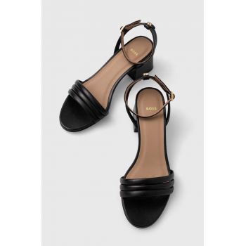 BOSS sandale de piele Melanie culoarea negru, 50516811 de firma originale