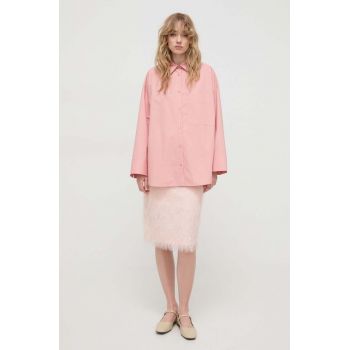 By Malene Birger camasa din bumbac femei, culoarea roz, cu guler clasic, relaxed de firma originala