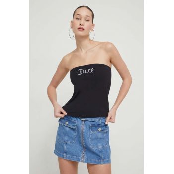 Juicy Couture top femei, culoarea negru, cu spate descoperit