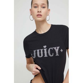 Juicy Couture tricou femei, culoarea negru