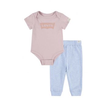 Levi's set de bumbac pentru bebelusi LVN BATWING BODYSUIT SET culoarea portocaliu