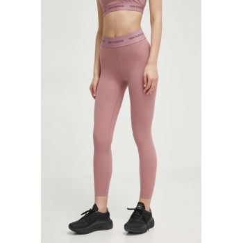 New Balance leggins de antrenament Sleek culoarea roz, cu imprimeu