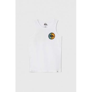 Quiksilver tricou de bumbac pentru copii LONGFADEYTHTK culoarea alb, cu imprimeu