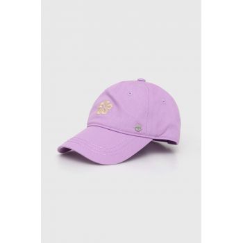 Roxy șapcă de baseball din bumbac culoarea violet, cu model ERJHA04278