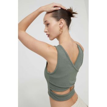 Roxy top femei, culoarea verde ERJKT03648 ieftin